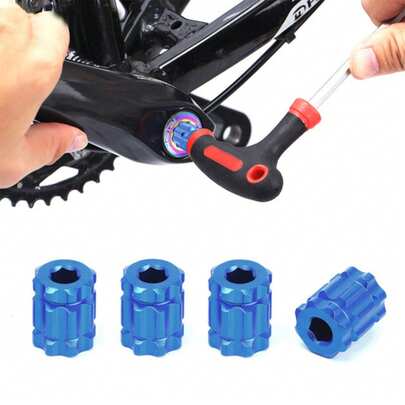 1件装自行车飞轮拆卸工具铝合金曲柄安装工具，带扳手，适用于HollowTech XT自行车维修，拆卸安装曲柄臂调节盖