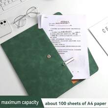 1个A4/A5尺寸PU皮革文件信封文件夹，带磁扣和笔槽，多功能办公文件收纳包，适用于商务、学习、会议等场合。 - 單件 - 查看 3
