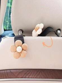 2pcs Car Small Flower Hooks, Multi-Functional Car Seat Back Storage Hooks, Car Decoration Accessories - Hook Up - View 5