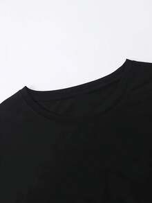 Camiseta casual de verano para mujer, talla grande, camiseta casual de cuello redondo para mujer, top de manga corta con estampado de letras "It Is What It Is", estilo primavera/verano, camiseta elegante y a la moda. - Negro - Ver 4