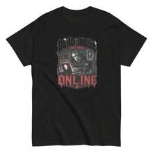 DEAD INSIDE BUT STILL ONLINE Men's Gothic Streetwear Teeblusas para mujer playeras de mujer vestidos casuales para mujer y2k playeras deportivas para mujer verano camisetas ropa de mujer Fashion Perfect For Daily - Negro - Ver 1