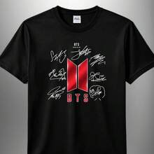 Soft Cotton Shirt -  Logo with digital autographblusas para mujer playeras de mujer vestidos casuales para mujer y2k playeras deportivas para mujer verano camisetas ropa de mujer Fashion Perfect For Daily - Negro - Ver 6