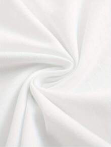 Camiseta manga corta cuello redondo 100% algodón, estampado trendy, tejido ligero y ventilado, estilo moda casual, apta para vida diaria, salidas informales y citas en primavera, verano y otoño - Blanco - Ver 3
