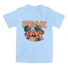 Happy Campers V-Neck Print T-Shirt, Women's Short Sleeve Cotton Loose Fit T-Shirts, Casual Crew Neck Tees, Unisex Streetwear, Cartoon Game Tees - 白色的 - 查看 11