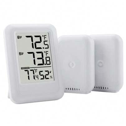 Wireless Thermometer Hygrometer, Indoor & Outdoor Dual-Channel Digital Temperature Humidity Meter