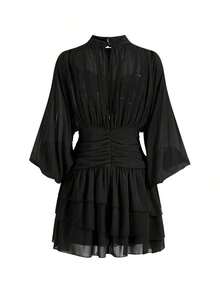 Women Midi Dresses - Black - View 2