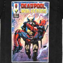 Wolverine Carrying Deadpool Stone Wash T-Shirt - 黑色 - 查看 3
