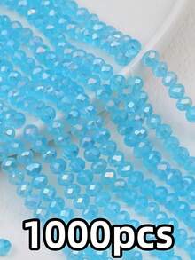 200pcs 3mm Flat Oval AB Color Glass Crystal Beads, Suitable For DIY Handmade Fashion Bracelet Necklace Jewelry Making Accessories - Multicolor - View 29