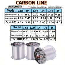 Dây câu Carbon Fluorocarbon, dây dẫn câu cá trên băng trong suốt - gần như vô hình, chìm nhanh, cực nhạy, 300/500/1000 yard, sức chịu tải 5-30 lb, quà tặng câu cá. - Nhiều màu - Xem 3