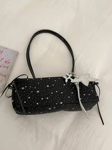 Bolso de hombro con decoración de estrella de moda para mujeres - Negro - Ver 5