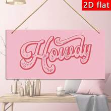 1pc Wooden Porch Hanging Sign, "Howdy" Western Themed Entryway Decor Plaque, Decorative Gift For Girls' Western Style Room - Multicolor - View 1