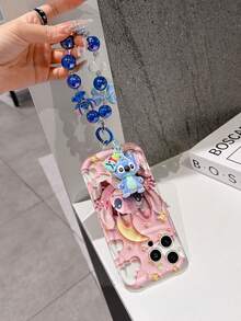 Disney Has Authorized, Phone Case - Chain Set, The Stitch Lilo & Stitch 3D Phone Case Plus A Silicone 3D Stitch Bracelet With Metallic Ring Removable Bracelet, Stitch And Angel Pattern, Compatible With Iphone17/16/15/14/13/12/11/XS/XR/X Plus Pro Max, A Stylish Cartoon Phone Case, The Perfect Gift Choice, Phone Protection, Durable Phone Cover, Great Gift For Friends And Family. - 白色 - 查看 3