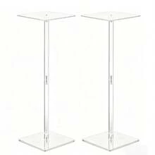 Crystal Flower Stand Wedding Event Centerpiece Decoration; Modern Metal Cylinder Vase Suitable For Wedding Ceremony; Tabletop Decor Best Birthday Graduation Gift - Transparent - View 5
