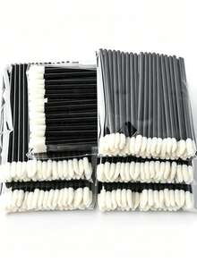50/100/200pcs Eyelash Brush, Lip Brush, Lip Gloss Brush, Makeup Beauty Tools - Multicolor - View 4