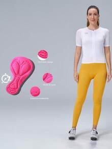 1pc Cycling Shorts Pad, Silicone Cushion For Mountain Bike Riding, Shock-Absorbing, Breathable, Sweat-Wicking, Lightweight And Supportive - Pink - View 2