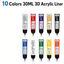 1.01 Fl Oz 3D Acrylic Outline Pen, Multiple Colors Available, DIY Doodle Painting Pen Suitable For Glass, Ceramic, Stone, Art And Handmade Crafts - Single Piece - View 4