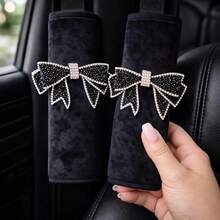 Vỏ bọc dây an toàn - Chất liệu nhung đính đá lấp lánh, phụ kiện xe hơi phong cách nữ tính, trang trí nội thất xe dễ thương. - Vỏ bọc đệm dây an toàn - Xem 7