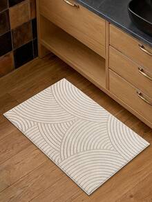 1pc Colorful Geometric Print Kitchen Runner Rug, Nordic Luxury Style, Thick Fabric With Comfortable Foot Feel, Easy Care Machine Washable, Practical Entryway Doormat For Kitchen, Laundry Room, Dining Room And Indoor Areas - Coral Pink - View 14