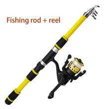 Bộ cần câu cá thu gọn 1.8m, cần câu cá biển cứng cáp bằng sợi thủy tinh và thép, dụng cụ câu cá dành cho trẻ em. - Màu vàng - Xem 8