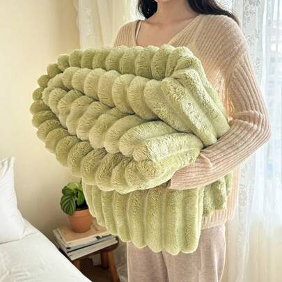 1 chiếc chăn nhung mềm mại, ấm áp, kẻ sọc trơn, đa năng dùng cho phòng ngủ, ghế sofa, du lịch, văn phòng, phù hợp cho mọi mùa, món quà Giáng sinh và Halloween hoàn hảo cho bạn bè và gia đình.