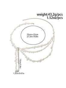 1 pieza Cadena de cintura con colgante de borlas multicapa con perlas falsas de estilo bohemio vintage, cadena corporal sexy para mujer, accesorio de lujo, adecuado para boda, fiesta, playa, casual, ropa de calle, regalo de pareja, regalo de vacaciones y cumpleaños - Blanco - Ver 7