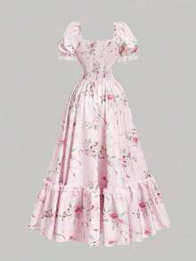 MOD Vestido largo de encaje blanco con volantes estilo victoriano vintage, vestido de fiesta, vestido de graduación, con exquisita mano de obra - Rosa - Ver 6