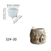 1个3D花屋城堡硅胶蜡烛模具，魔法树屋蜡烛制作模具 - 奇幻硅胶模具，适合圣诞装饰和礼品，易脱模且可重复使用，适用于环氧树脂、粘土和石膏工艺品 - 节日DIY的理想之选 - 白色 - 查看 14