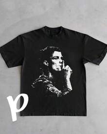 Ronaldo Vintage T-Shirt, Y2K Football T-Shirt - 黑色 - 查看 1