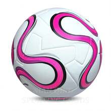 1pc High-End No. 5 Football With Seamless Thermal Bonding Technology, 4mm PU Leather, Soft Touch, Comfortable Feel, 1.5m High Elasticity, Anti-Burst, Impact-Resistant, Suitable For Various Playing Surfaces, Professional Adult Match And Training Football - Pink - View 1