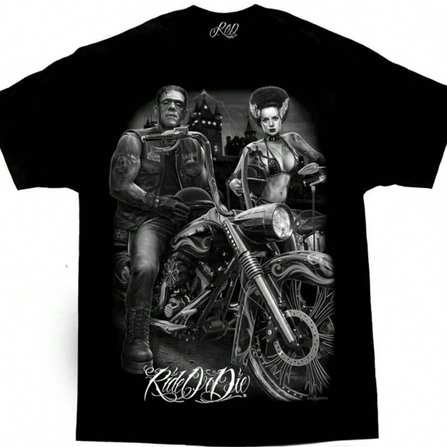 DGA T Shirt Rod Frankie Biker Lowrider Chicano Art David Gonzales - Black - View 1