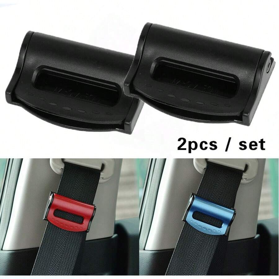 2 piezas Clips ajustables de cinturón de de plástico resistente para automóvil, hebilla antideslizante para cinturón de , clip de fijación simple para estilo de automóvil - A - Ver 1