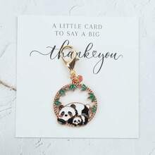 1pc/6pcs Cute Panda Keychain, Comes With Thank You Card, Decor For Backpack, Keychain Ornament, Suitable For Panda Lovers, Birthday, Party Gifts - Multicolor - View 8