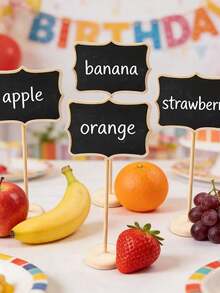 6pcs Desktop Chalkboard Labels - Vintage-Style Erasable Mini Chalkboards With Stands. Ideal Decorative Tags For Holiday Parties, Home Bars, Cakes, And Floral Arrangements. Perfect For Use At Birthday Parties, Graduation Parties, Themed Events, Anniversaries, Wedding Ceremonies, Housewarming Parties, Bridal Showers, And More. - Multicolor - View 9