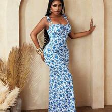 BamGlam Women Floral Print Bodycon Sexy Fashion Elegant Party Vacation Festival Summer Dress - Multicolor - Ver 5