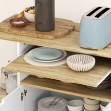 Kitchen Trolley With Wheels, Storage Space, Cabinet, Adjustable Shelves, For Kitchen, Living Room, Dining Room, White. - 白色 - 查看 5