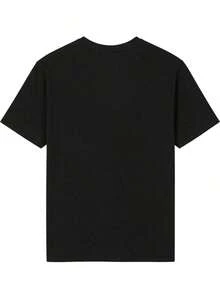 Camiseta de Mujer con Estampado Gráfico, Algodón Ligero, Verano, 100% Algodón, Camiseta de Manga Corta con Cuello Redondo y Divertido Estampado de Gato, Top Casual que Reduce la Edad, Adecuada para Uso Diario, en Casa, al Aire Libre y en Situaciones de Traslado. Camiseta Oversize de Mujer con Estampado 100% Algodón Puro. - Negro - Ver 3