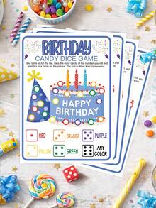 21pcs/Set Blue Birthday Party Game Cards, Bithday Gift Cards For Candy Dice Game, Happy Birthday Party Game Props For Baby Shower Party Supplies - Birthday Night Game Ideas, 1st Birthday Party Decor, Gender Reveal Decor, Birthday Party Supplies, Party Favors - Baby Blue - View 5