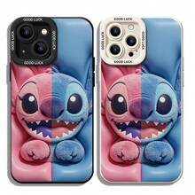 Disney Lilo & Stitch Phone Case, Angel & Stitch Split Protective Cover. Compatible With IPhone 17, 16, 15, 14, 13, 12, 11 Pro Series And Galaxy S22, S23, S24, S25 Models, Featuring A Plush-Style Split Design With Pink Angel And Blue Stitch Against A Gradient Background, Perfect For Fans Of Both Aliens, Ideal For Birthdays, Holidays, Anniversaries, Graduation Gifts, Or Any Special Occasion To Surprise Family, Friends, Classmates, And Loved Ones. - White - View 1