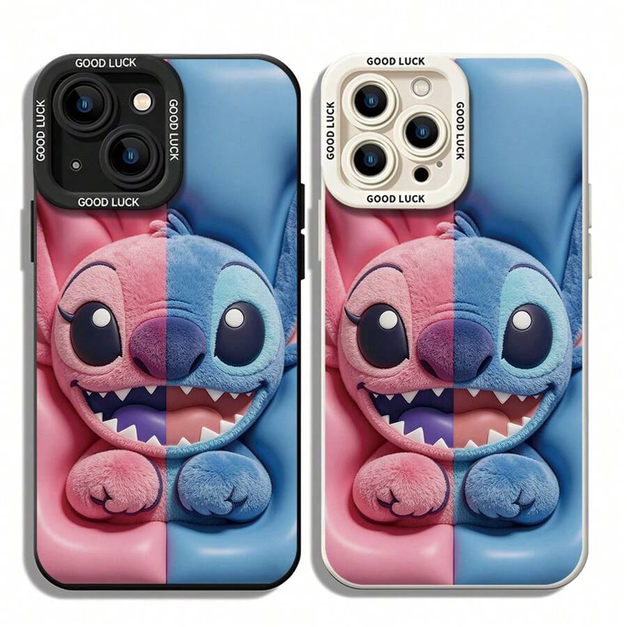 Disney Lilo & Stitch Phone Case, Angel & Stitch Split Protective Cover. Compatible With IPhone 17, 16, 15, 14, 13, 12, 11 Pro Series And Galaxy S22, S23, S24, S25 Models, Featuring A Plush-Style Split Design With Pink Angel And Blue Stitch Against A Gradient Background, Perfect For Fans Of Both Aliens, Ideal For Birthdays, Holidays, Anniversaries, Graduation Gifts, Or Any Special Occasion To Surprise Family, Friends, Classmates, And Loved Ones. - White - View 1