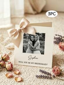 Thiệp Mời Phù Dâu Cá Nhân Theo Yêu Cầu - Thiết kế album cá nhân hóa với dòng chữ "Bạn Có Muốn Làm Phù Dâu Của Tôi Không?", 3 tùy chọn tải ảnh, hoàn hảo cho những lời mời phù dâu vui nhộn, quà tặng phù dâu, thiết kế độc đáo, thiệp bền chắc, quà tặng phù dâu. - Nhiều màu - Xem 22