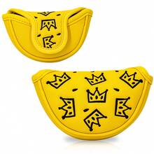 1pc Cheese Crown Design Golf Putter Cover, Small Half-Moon Shaped Putter Head Cover, PU Material With Premium Embroidery, Suitable For Most Brands - Multicolor - View 9