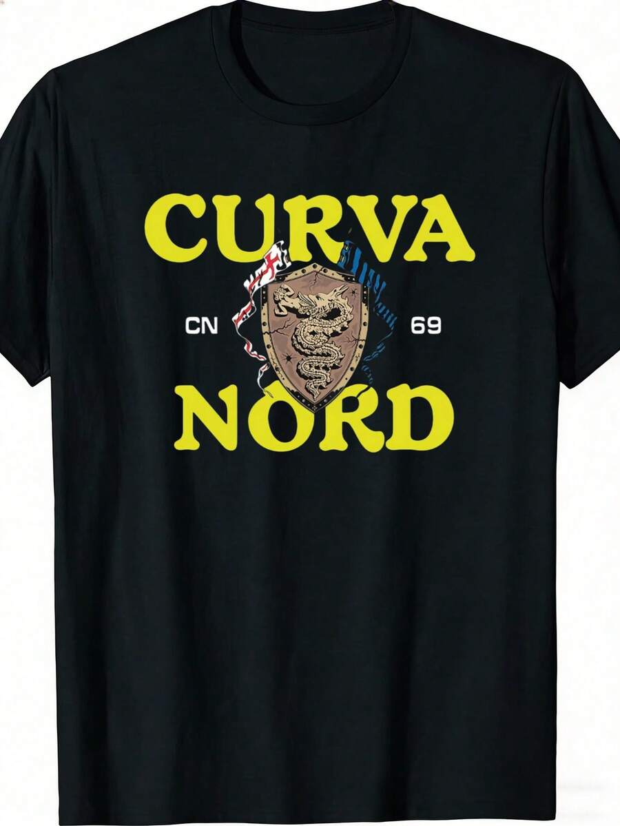 Último Estilo de Moda 2026, Camiseta INTER CURVA NORD ULTRAS CN69 para Fans, Logotipo del Grupo de Fútbol Ultras, Cuello Redondo Casual, Lavable a Máquina, Ropa Vintage de Alta Gama para Hombre, Temática de Anime, Camisetas de Manga Corta para Hombre - Negro - Ver 1