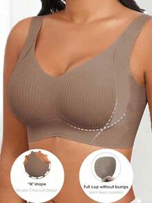 2pcs Shaping Yoga Bra Set For Women, Comfortable Breathable Wireless Full Cup Bra - Multicolor - View 2