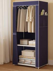 1pc Multi-Functional Layered Portable Wardrobe, Easy Assembly, Large Capacity, Bedroom Dust-Proof Storage Cabinet, Space-Saving, Simple Storage For Clothes And Bedding, Dust Cover Keeps Bedroom Tidy, Suitable For Students, Bedrooms, Rooms, Rentals, Homes, Schools, Holiday Gifts - Multicolor - View 7