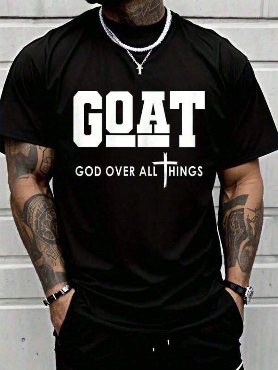 Camiseta 100% algodón, estilo unisexAlgodóncabraDiosSobreTodosCosasGraciosoJesúsCristianoImpresoCamiseta,De manga cortaTripulaciónCuelloCasualExcelente. AdecuadoParaTodosEstaciones,Para hombresWear,blusasparamujer,blusasparamujerfiesta,playeraselmujer,blusascasualesparadama,sudaderas,camisaselmujer,ropaelmujer,blusasbonitas,ofertasyliquidacionesropamujer,motfmujerpremium,elegantemujer,camisetasparahombre, manfinityhombre,playeraselhombrecasual,playerasparahombre,dazyhombre,streetwear,cosasparahombre,playerasnegras - Negro - Ver 1