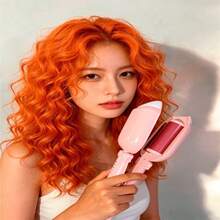 Portable Kitten Hair Curler Ceramic Pink/Cream Pro - Pink - View 4