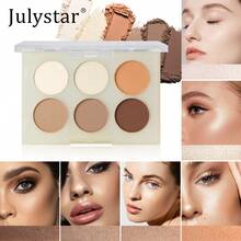 Julystar 六色修容盘 | 大地色系眼影 | 哑光质地 | 自然修容 | 精致阴影 | 高光 | 丝绒妆效 | 多功能彩妆盘 - 彩色 - 查看 5