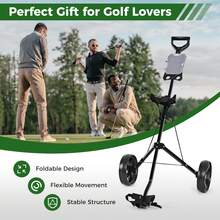 GOFLAME 2-Wheel Golf Push Pull Cart Folding Golf Trolley With Scoreboard - Black - View 6