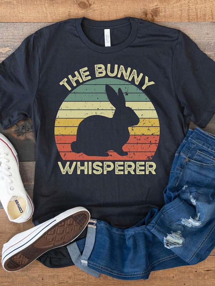 Bunnhirt, Rabbit S1Hirt, Bunny Whisperer, Funny Gift for Bunnover, Pet Bunny Owner Gift, Bunny Mom, Bunny Dad, R Vintage Rabbit T1EE