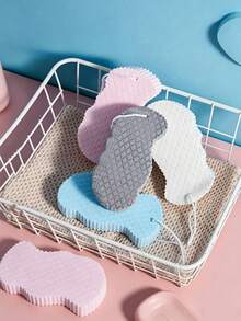 1pc Fish Scale Texture Bath Sponge - Featuring A Unique Fish Scale Texture Design, This Bath Sponge Is Exceptionally Soft To The Touch And Also Has A Unique 3D Texture. - Multicolor - View 5